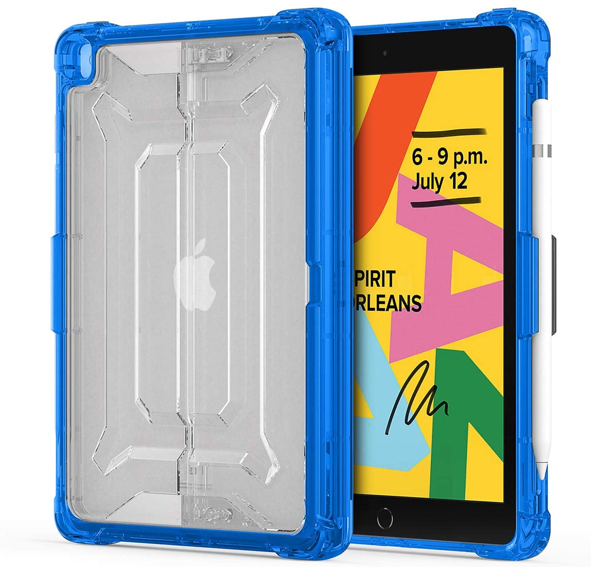 2022 newest tablet case clear TPU shockproof back cover with PC kickstand for iPad 10.2" / pro 10.5"